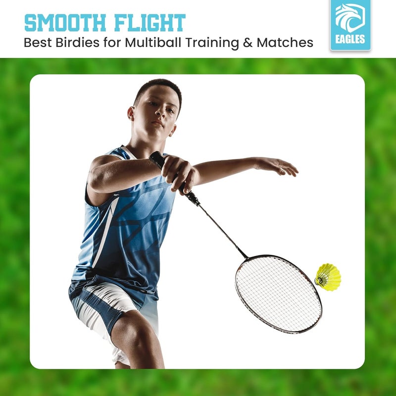 Eagle's Badminton Birdies - Plastic Bedminton Shuttlecocks White or Yellow for Baseball/Softball Batting Training - Backyard Sports Games Shuttle Balls for Indoor and Outdoor Matches - Image 3